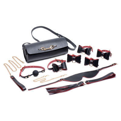 Набір БДСМ з дорожньою сумкою Master Series: Bow – Luxury BDSM Set With Travel Bag, 11 предметів