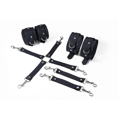 Набор для БДСМ 3 в 1 Feral Feelings BDSM Kit 3 Black, black, наручники, наручники, перекресток