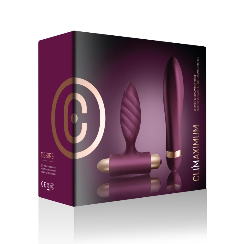 Набір для пар Climaximum Desire з анальною пробкою та вібратором, 10 вібро-режимів