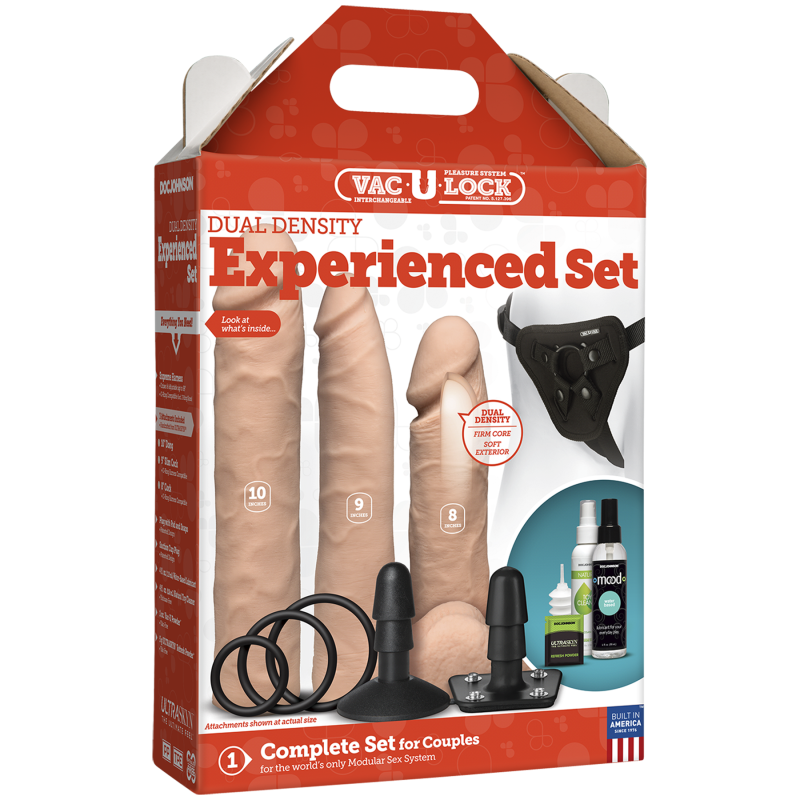 Набір для страпона Doc Johnson Vac-U-Lock Dual Density Experienced Set, діаметр 2×7см, 7,7см