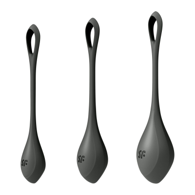 Набор шариков Кегеля Satisfyer Yoni Power 2, 3 шарика 22/44/73 г, чёрный
