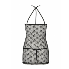 Напівпрозора сорочка Passion AZALIA CHEMISE 2XL/3XL, чорний колір