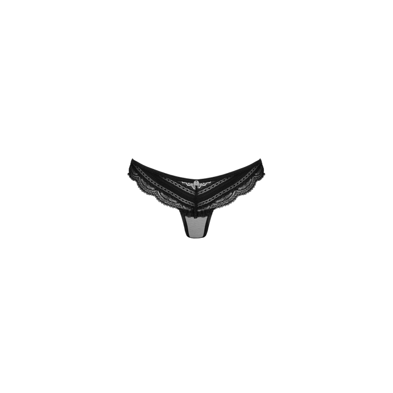 Полупрозрачные трусики с подвеской Obsessive Ivannes panties Черный S/M, черные