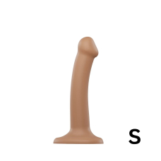 Насадка для страпона Strap-On-Me Dual Density Dildo Caramel S, диаметр 2.7 см, двухслойная, гибкая