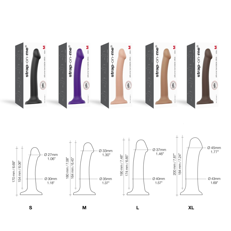 Насадка для страпона Strap-On-Me Dual Density Dildo Caramel S, диаметр 2.7 см, двухслойная, гибкая