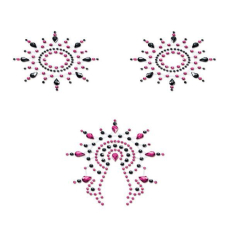 Пестіс з кристалів Petits Joujoux Gloria set of 3 – Black/Pink, прикраса на груди та вульву