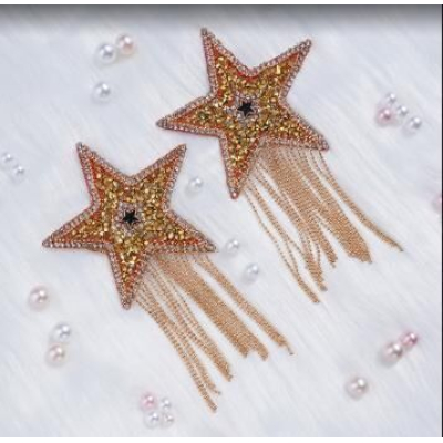 Пестис–зірки з бахромою JSY Nipple Sticker RT236112 Золотистий, стікери