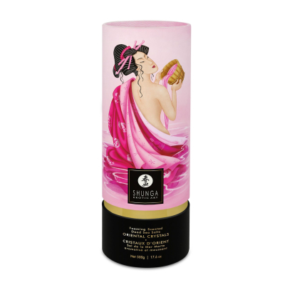 Пінлива сіль для ванни Shunga Dead Sea salt Oriental Crystals – Rose Petal (500 г), сіль Мертвого мо