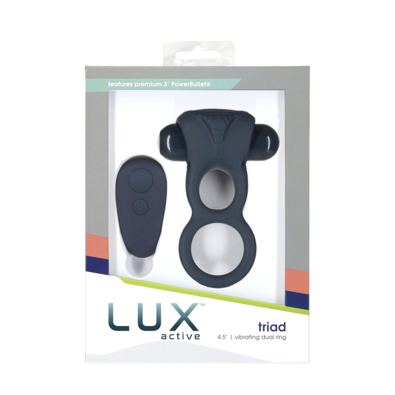 Двойное эрекционное кольцо с вибрацией Lux Active-Triad - Vibrating Dual Cock Ring, пульт ДК