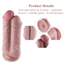 Подвійний великий дилдо для секс-машин Hismith Two Cocks One Hole Silicone Dildo, довжина 21.5 см