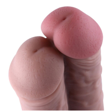 Двойной большой фаллоимитатор для секс-машин Hismith Two Cocks One Hole Silicone Dildo, длина 21.5 см