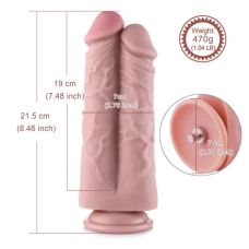 Двойной большой фаллоимитатор для секс-машин Hismith Two Cocks One Hole Silicone Dildo, длина 21.5 см