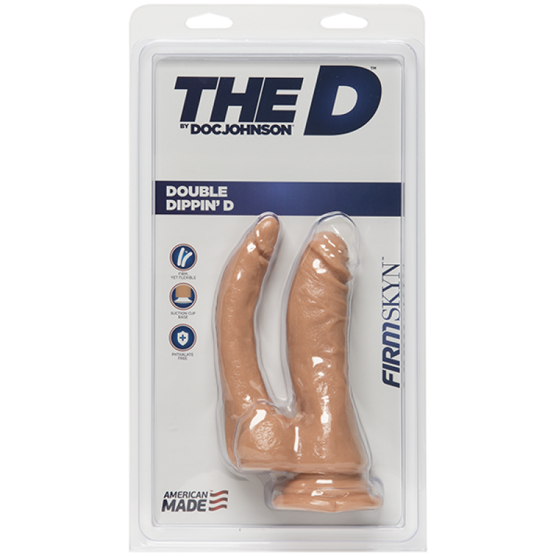 Подвійний фалоімітатор Doc Johnson The D – Double Dippin D (FIRMSKYN), довжина 15.9 см