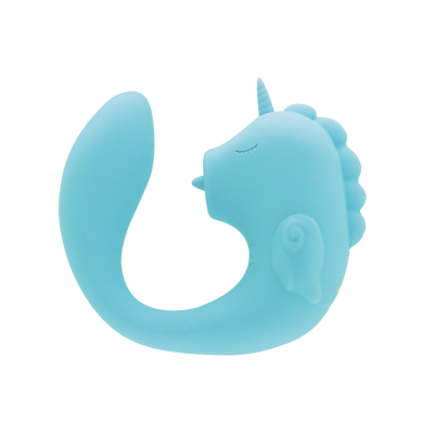 Двойной вибратор единорога с вагинально-клиторальной стимуляцией - Unicorn C Horse Ocean Peak, бирюзового цвета