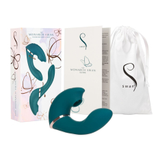 Подвійний вібратор точки G з вакуумною стимуляцією – Swan The Monarch Teal – багатофункціональний