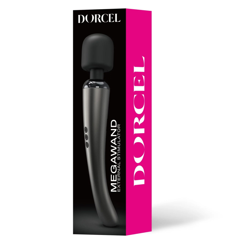Потужний вібромасажер мікрофон – Dorcel Megawand Chrome Silver – 160 режимів, голівка із якісного силікону