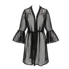 Повітряний пеньюар Passion LOVELIA PEIGNOIR 2XL/3XL, чорний колір