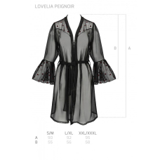 Повітряний пеньюар Passion LOVELIA PEIGNOIR 2XL/3XL, чорний колір