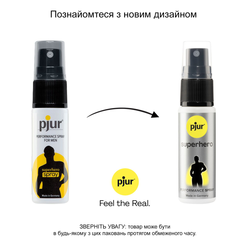 Пролонгувальний спрей Pjur Superhero Spray 20 мл, всотується в шкіру, натуральні компоненти
