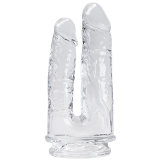 Прозорий фалоімітатор Alive Imperium Jelly Dildo для подвійного проникнення, довжина 19 см і 17 см