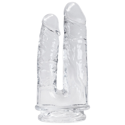 Прозорий фалоімітатор Alive Imperium Jelly Dildo для подвійного проникнення, довжина 19 см і 17 см