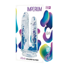 Прозорий фалоімітатор Alive Imperium Jelly Dildo для подвійного проникнення, довжина 19 см і 17 см