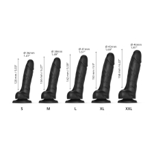 Реалістичний фалоімітатор Strap-On-Me Sliding Skin Realistic Dildo Black XL, ефект рухливої шкіри, довжина 19.8 см