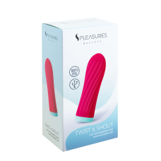 Рожева Віброкуля – S Pleasures Bullets Twist & Shout Cerise з ребристою поверхнею, 10 режимів
