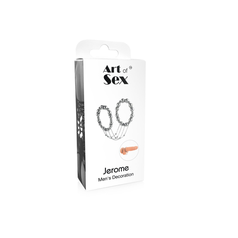 Сексуальна прикраса на пеніс та мошонку Art of Sex – Jerome, Срібло
