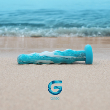 Скляний дилдо Gildo Ocean Flow, великі намистини, силіконова основа, довжина 17.2 см