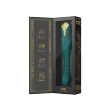 Смарт вібратор-пульсатор – Zalo King Turquoise Green з кристалом Swarovski – дистанційний вібратор з додатком Zalo