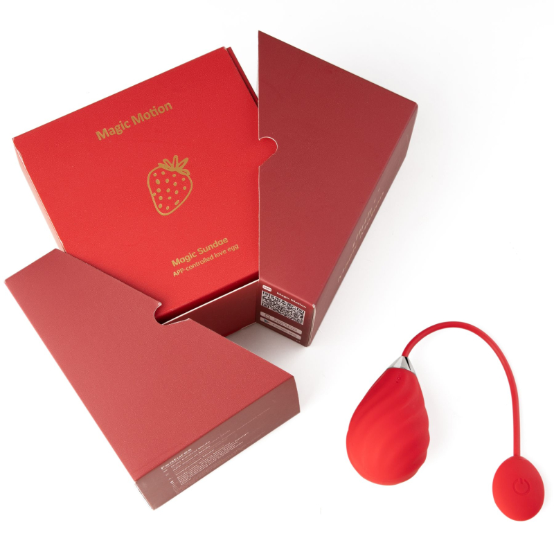 Смарт віброяйце Magic Motion Sundae Red – 10 встановлених режимів, дистанційне керування на відстанні, застосунок