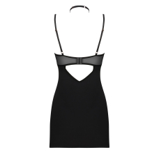 Сорочка Obsessive Selinne chemise & thong XL/2XL Чорний колір, стрінги, подвійні бретелі