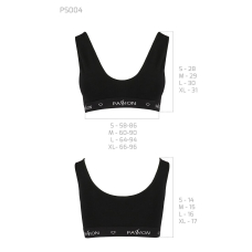 Спортивный топ с широкой резинкой Passion PS004 TOP S, черный цвет