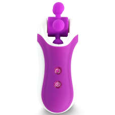 Стимулятор з імітацією оральних пестощів – FeelzToys Clitella Purple – 7 режимів, 3 унікальні насадки