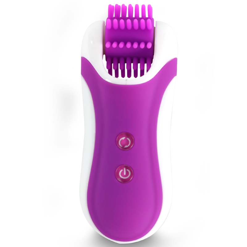 Стимулятор з імітацією оральних пестощів – FeelzToys Clitella Purple – 7 режимів, 3 унікальні насадки