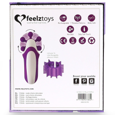 Стимулятор з імітацією оральних пестощів – FeelzToys Clitella Purple – 7 режимів, 3 унікальні насадки