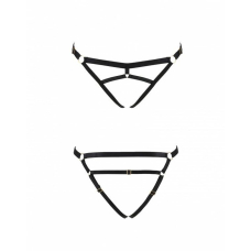 Трусики–стрінги зі стреп Passion Exclusive KELIS THONG 2XL/3XL, чорний колір