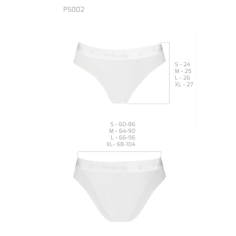 Трусики з прозорою вставкою Passion PS002 PANTIES XL, білий