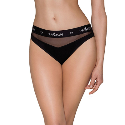Трусики з прозорою вставкою Passion PS006 PANTIES L, чорний колір