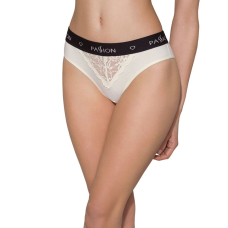 Трусики з широкою гумкою і мереживом Passion PS001 PANTIES S, молочний колір