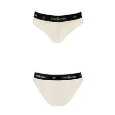 Трусики з широкою гумкою і мереживом Passion PS001 PANTIES S, молочний колір