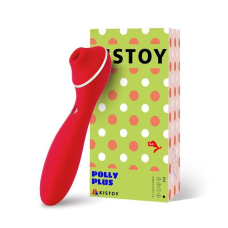 Вакуумный двусторонний вибратор – KISTOY Polly Plus Red – 7 ритмических паттернов, 10 вибро-режимов, 3 вакуумных режима
