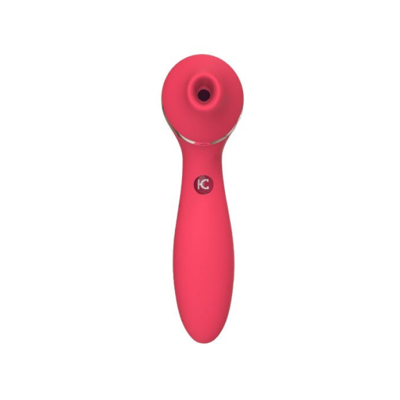 Вакуумный двусторонний вибратор – KISTOY Polly Plus Red – 7 ритмических паттернов, 10 вибро-режимов, 3 вакуумных режима