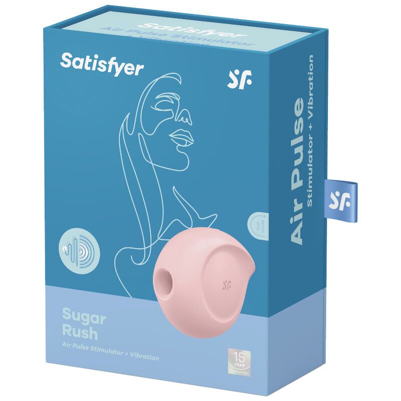 Вакуумний кліторальний стимулятор з вібрацією – Satisfyer Sugar Rush Rose – 12 вібро-режимів, 11 вакуумних