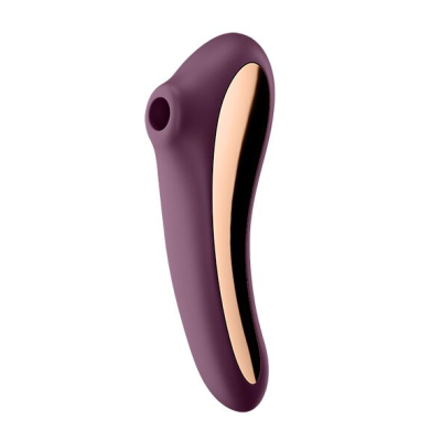 Вакуумний стимулятор з вібрацією – Satisfyer Dual Kiss Wine Red – 11 режимів вакууму, 10 вібро-режимів