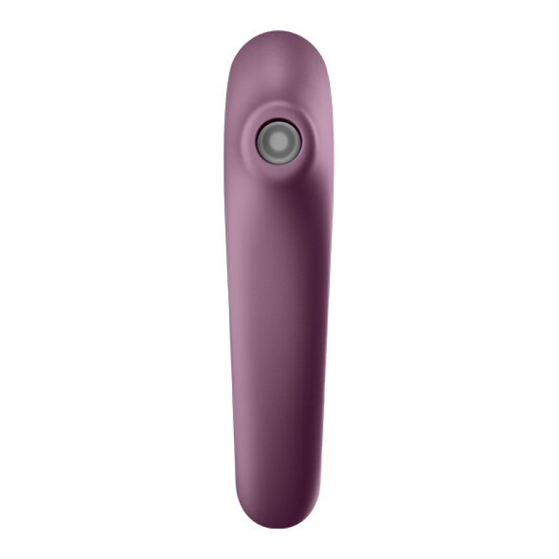 Вакуумный стимулятор с вибрацией – Satisfyer Dual Kiss Wine Red – 11 режимов вакуума, 10 вибро-режимов