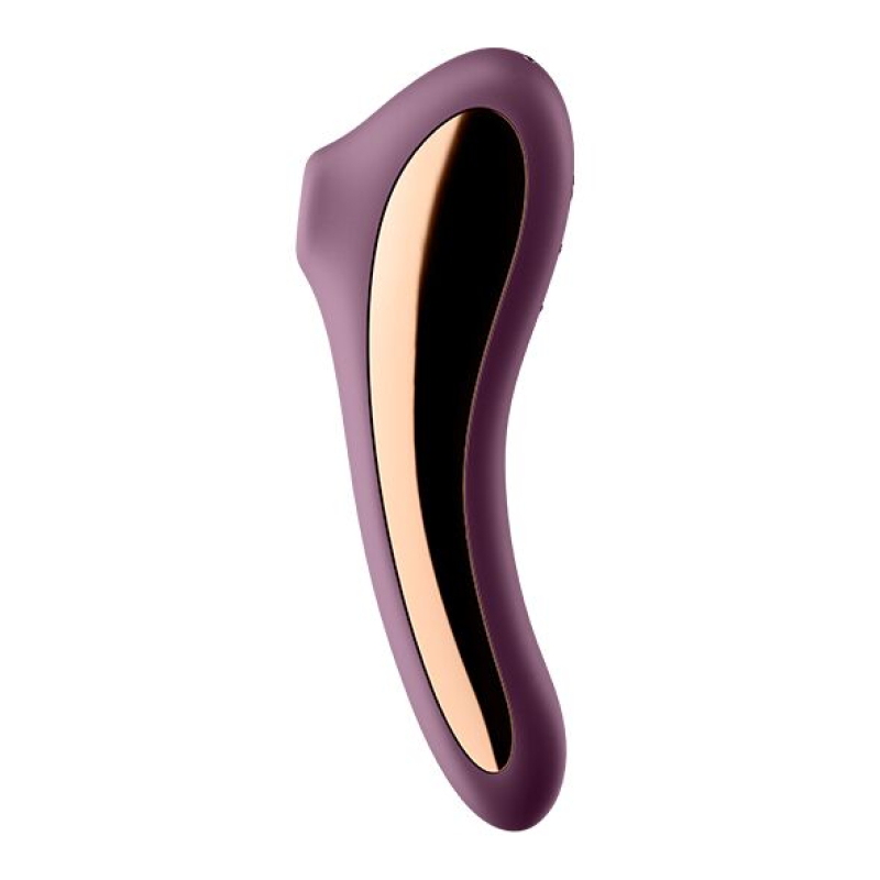 Вакуумный стимулятор с вибрацией – Satisfyer Dual Kiss Wine Red – 11 режимов вакуума, 10 вибро-режимов