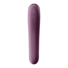 Вакуумный стимулятор с вибрацией – Satisfyer Dual Kiss Wine Red – 11 режимов вакуума, 10 вибро-режимов