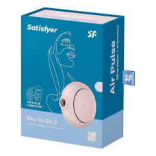 Вакуумный стимулятор с вибрацией – Satisfyer Pro To Go 3 Rose – Air Pulse, 12 вибро-режимов + 11 вакуумов